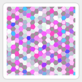 Colorful Light Pink, Purple, Blue, Grey and White Mosaic Sticker